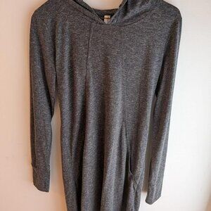 Grey long sleeve hoodie dress